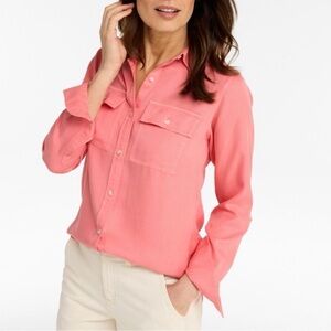 Beachlunchlouge Coral Pink Button-Down Shirt